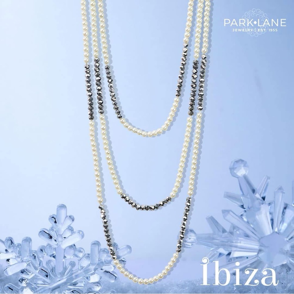 Park Lane Ibiza Necklace. - Pearl and Silver Multi-Strand Necklace